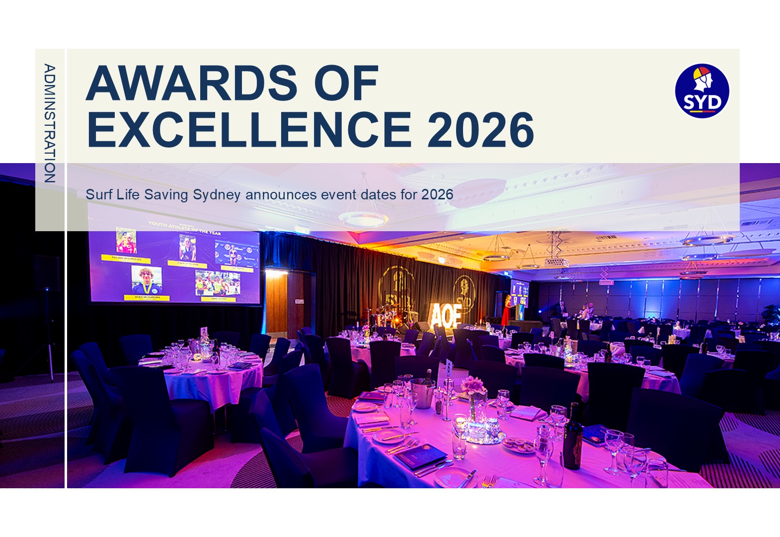 Surf Life Saving Sydney 2026 AOE Awards of Excellence Event Dates